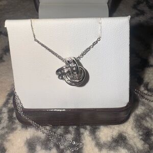 Elegant Silver Knot Pendant Necklace